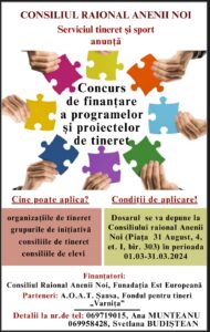 Concurs de finanțare a programelor și proiectelor raionale de tineret